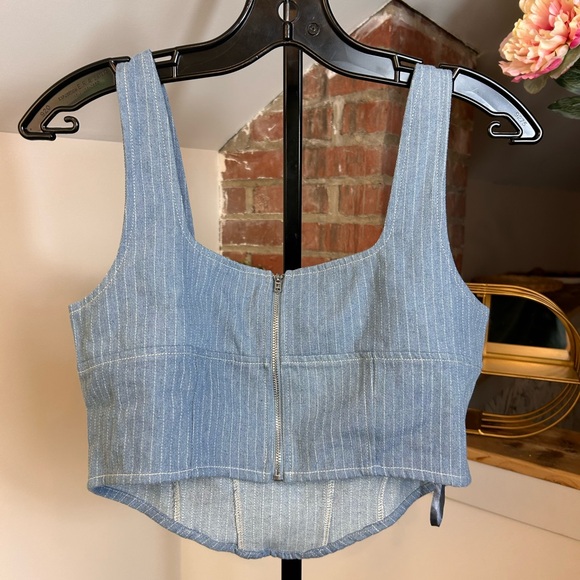 NWT Sage The Label Locals Only Denim Coset Top - Picture 5 of 5